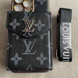 Black and Gray Monogram Phone Case